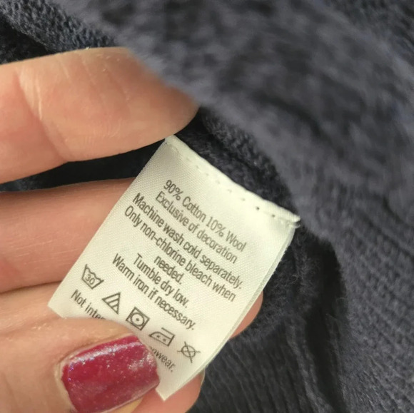 Janie and Jack wool cotton blend Tartan Bow Cardigan navy blue sz 3T - Picture 5 of 5